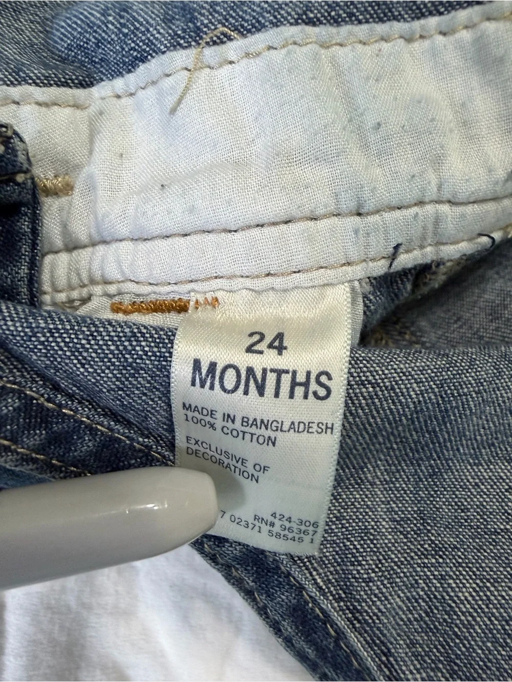 OshKosh B’gosh Toddler 24 Months Hickory Stripe Denim Overalls railroad